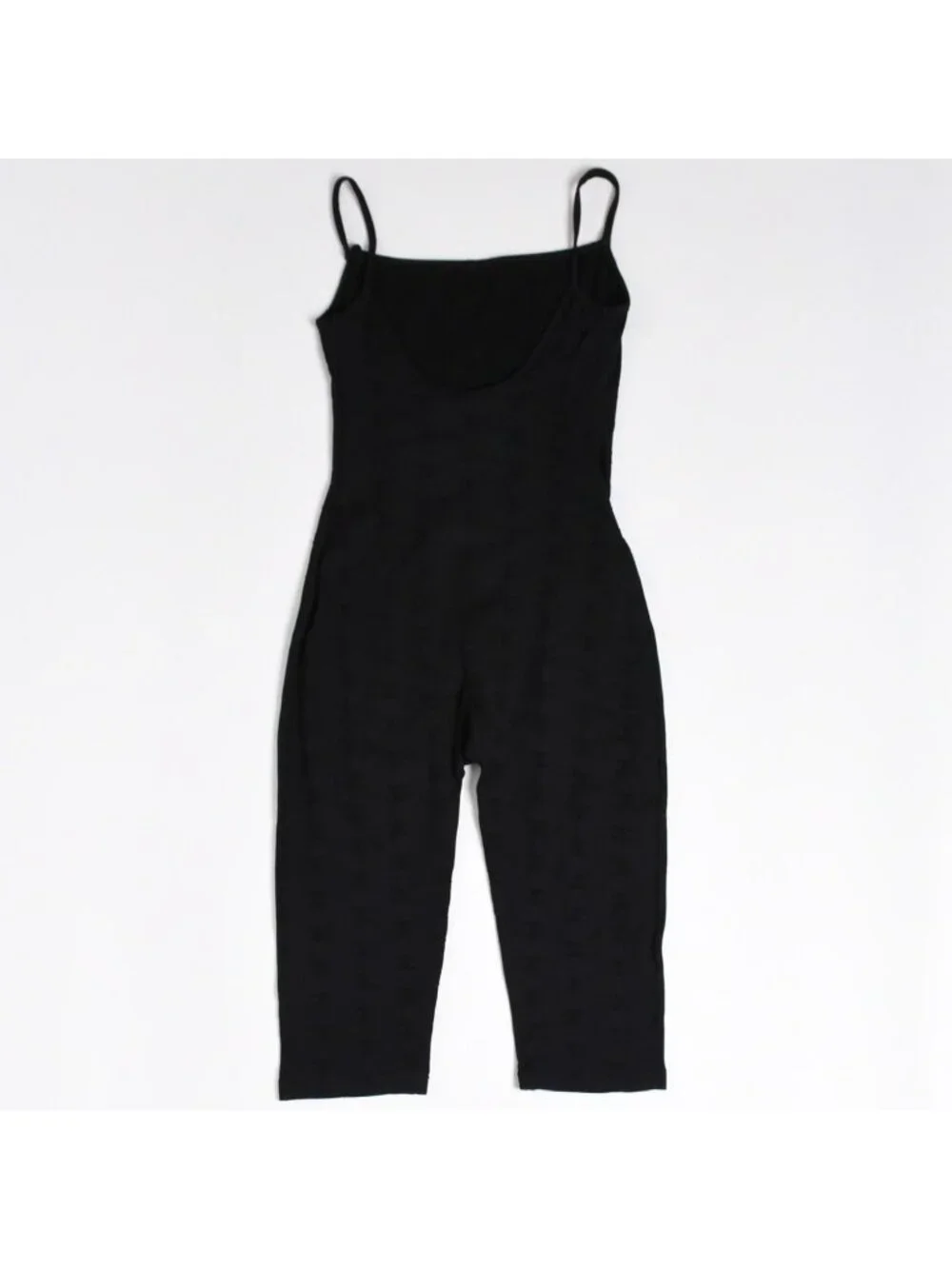 Chanel Camisole Jumpsuit CC Logo Nylon Spandex Black 40